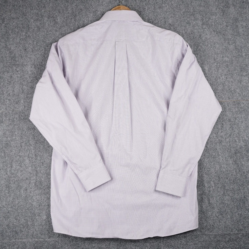 Michael Kors Button Down‎ Shirt Mens 15.5 32/33 Purple Micro Check Long Sleeve - Picture 4 of 6